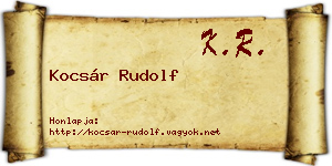 Kocsár Rudolf névjegykártya