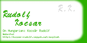 rudolf kocsar business card