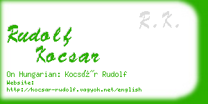 rudolf kocsar business card